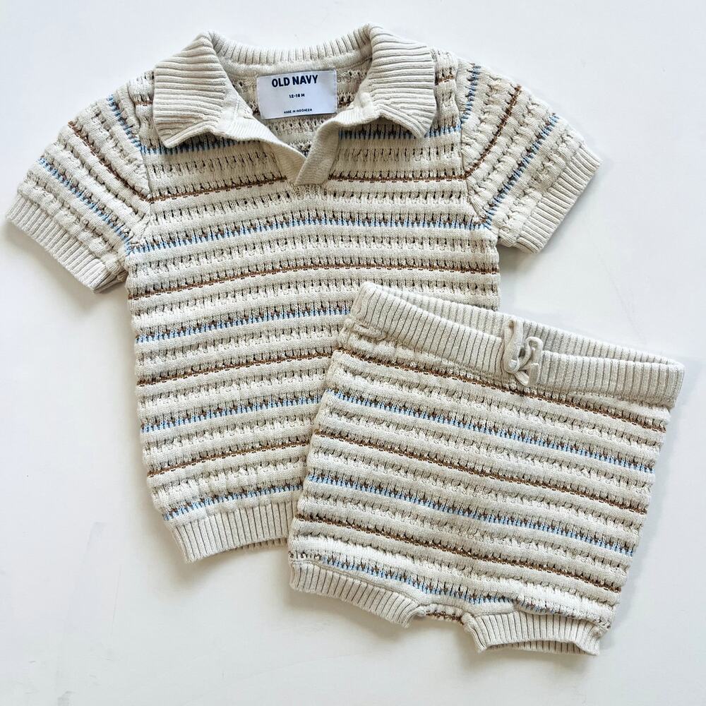 Old Navy Striped Knit Set 12-18M